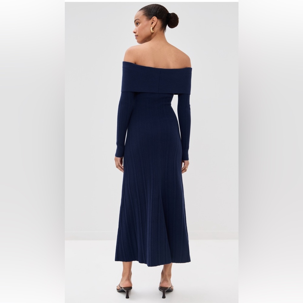 LE BOP Off Shoulder Midi Dress